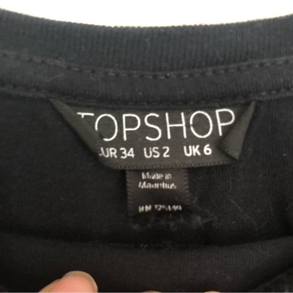Topshop flower embroidered Black t-shirt - Picture 6 of 7
